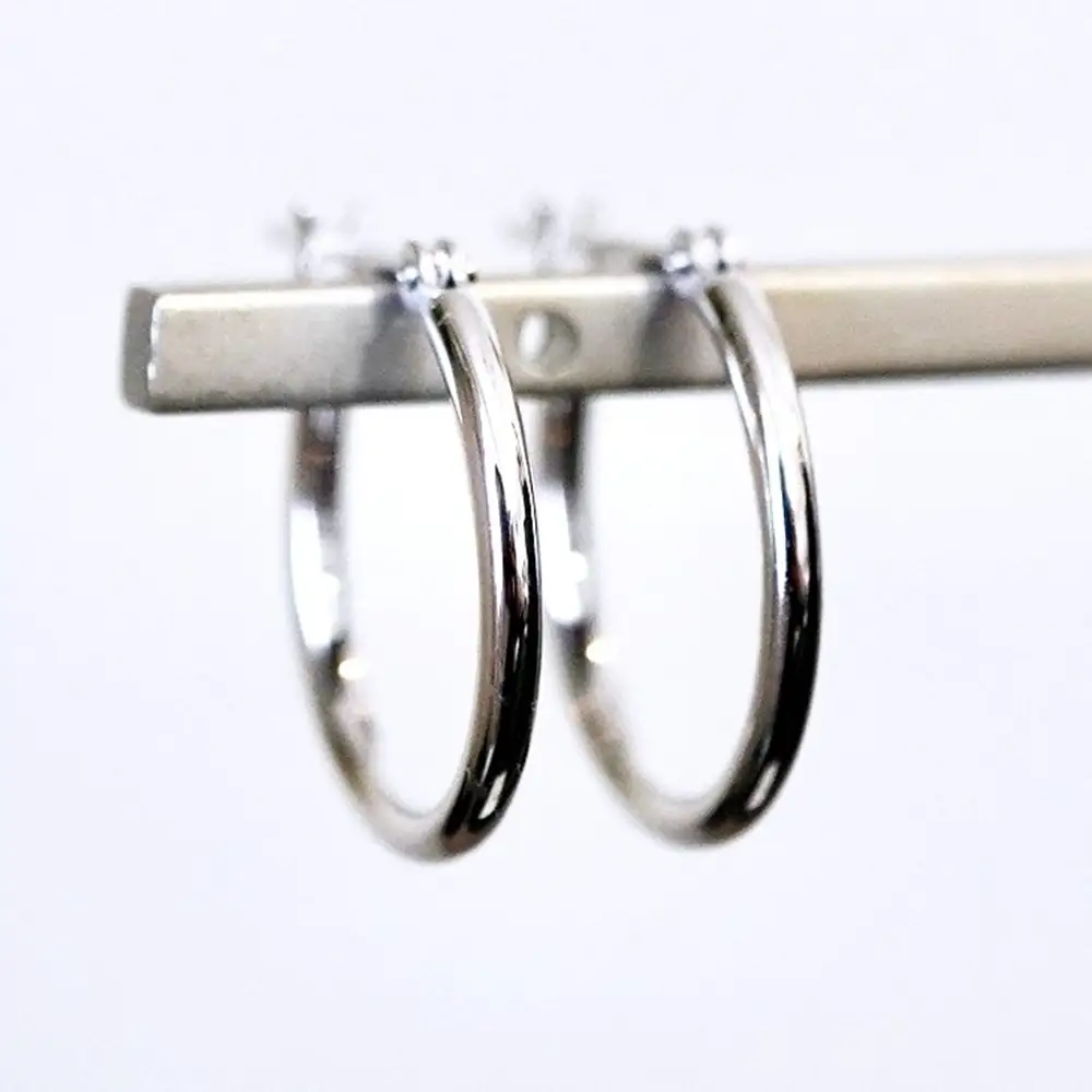 Pt900 プラチナ 地金 パイプ フープ 定番 ピアス（直径15mm) 保証書付 KO-0076 SWAD103