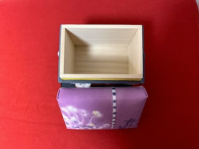 【限定１品】にほんちゃばこ 紫色・装飾桐箱(水彩画風)