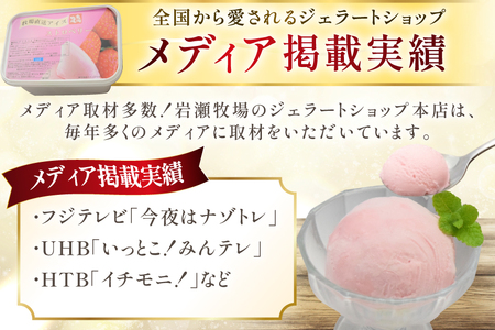 テレビで紹介！ アイス ジェラート ストロベリー 1L ファミリーサイズ [岩瀬牧場 北海道 砂川市 12260968]