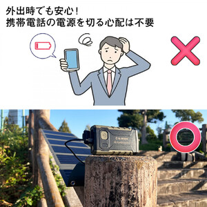 小型ポータブルバッテリー ソーラーパネルセット CB-150UL18M