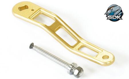 アルミの総切削釣具『SDK RA85A　オシコン300、301対応ハンドルアーム』GOLD Color　釣り 釣り具 ハンドルアーム アルミニウム カスタム カスタムパーツ 日本製 セキダイ工業 東京 大田区