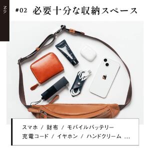 ボディバッグ 本革 グレー MURA｜ボディバッグ