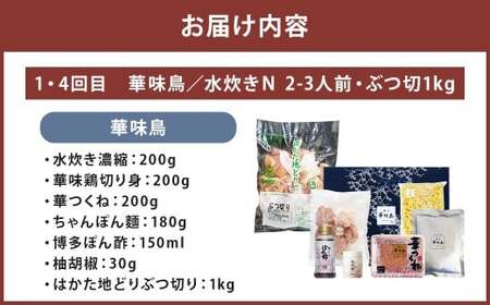 博多名物 水炊き定期便【隔月定期便（計6回発送）】 上田商店 水炊き 華味鶏 鍋 鶏鍋 料理 食事 隔月定期便 隔月 定期便