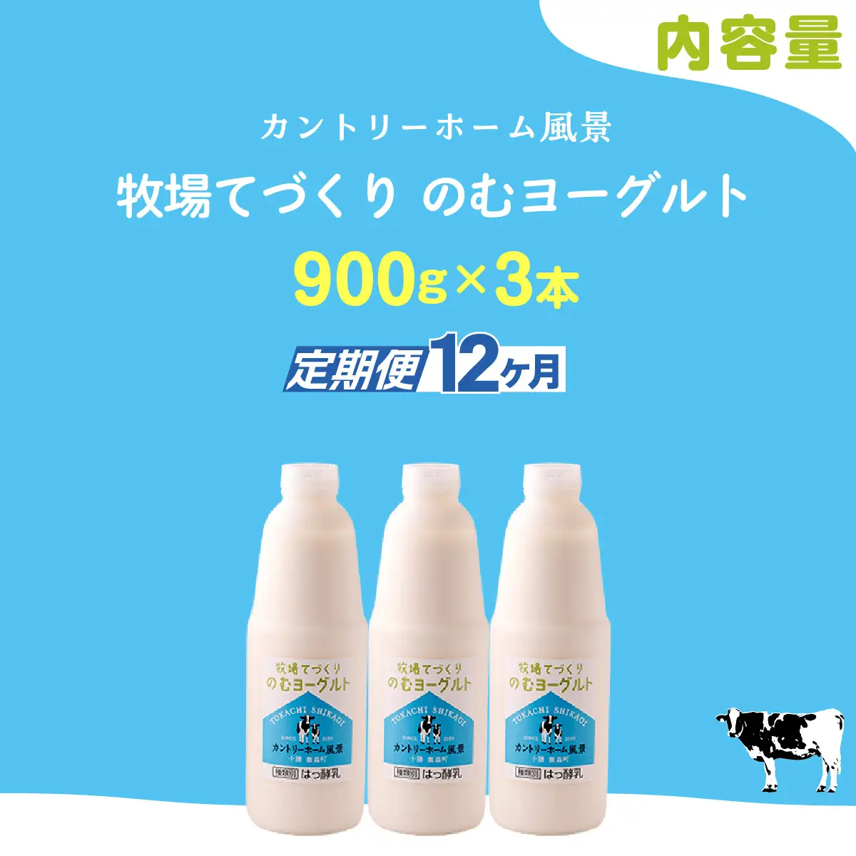 【定期12ヶ月】のむヨーグルト 900g ×3 SKB038