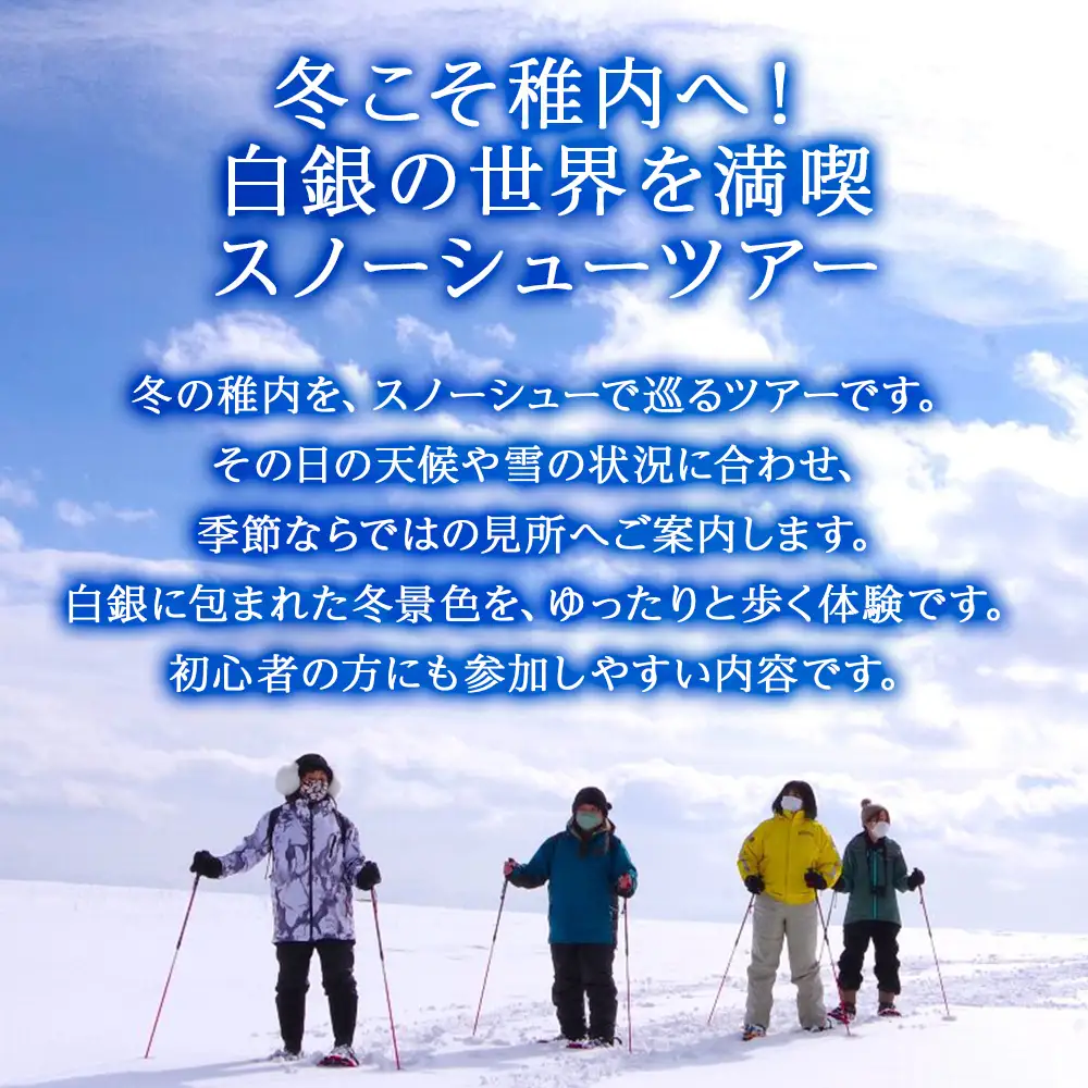 冬こそ稚内へ！白銀の世界を満喫♪スノーシューツアー1名様