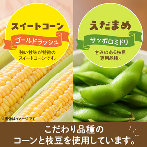 北海道十勝芽室町えだまめ＆コーン200ｇ×2袋  me003-134c　十勝産 枝豆 とうもろこし 冷凍 時短 サッポロミドリ 冷凍野菜 解凍不要