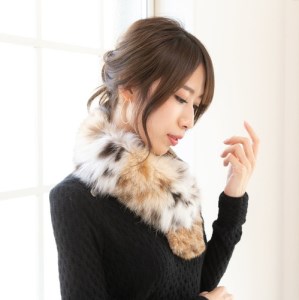 【0211】天然の斑点 リンクスキャットダブルフェースマフラー