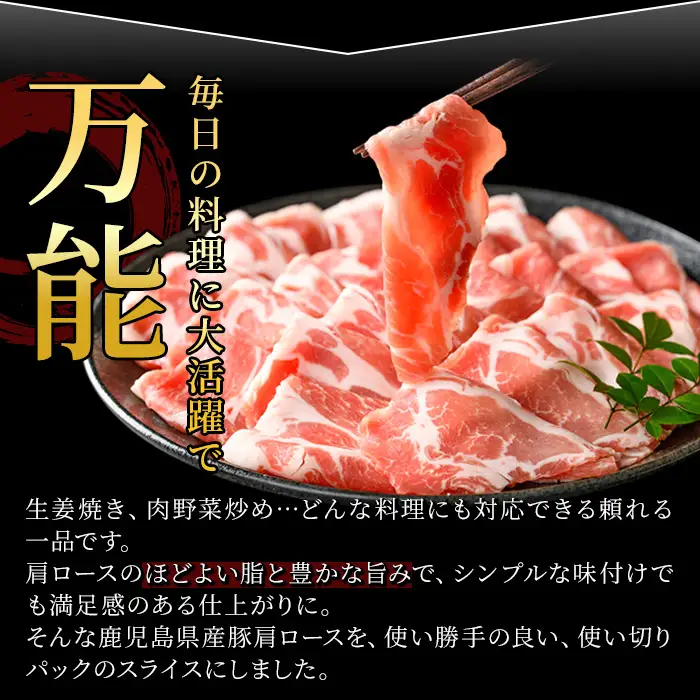 鹿児島県産豚 肩ロース スライス 生姜焼き・炒め物向け(600g) 豚肉 肩ロース スライス【小迫ストアー】A1044