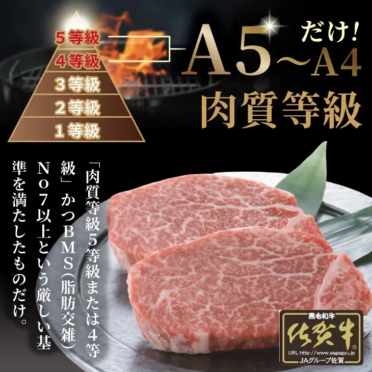 希少部位！A4 〜 A5 佐賀牛ヒレステーキ（540g） 佐賀牛 冷凍 赤身 牛肉 希少部位 国産 お肉 ブランド牛 九州産 ヒレ肉 ブランド牛 ステーキ肉 牛肉 フィレフィレ肉 川べぇ  D540-001