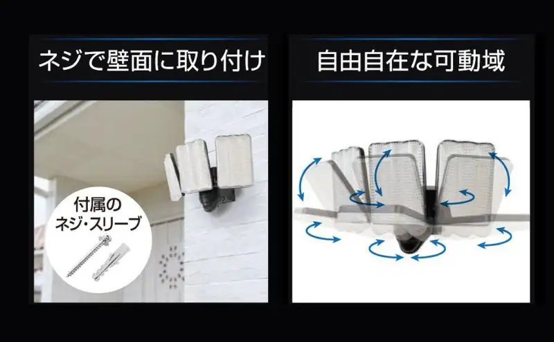 大進 ソーラー充電式LEDセンサーライト3灯 DLS-17T300 防犯ライト ソーラーライト 防雨 屋外 人感センサー 4939736905883