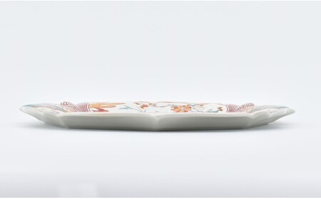 有田焼 錦六瓢 輪花プレート【まるぶん】食器 器 うつわ 皿 大皿 盛皿 ディナー皿 プレート ワンプレート 輪花 40000円 A40-427