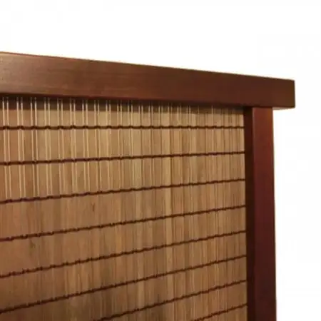 土肥家具工芸の衝立 木簾108x90タイプ ブラウンxダークブラウン 天然木無垢材のインテリア家具【1707807】