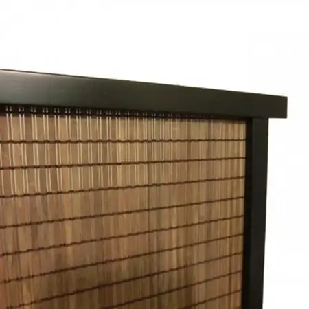 土肥家具工芸の衝立 木簾108x90タイプ ブラックxダークブラウン 天然木無垢材のインテリア家具【1707822】