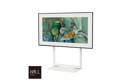 WALL インテリアテレビスタンド FRAMESTAND テレビスタンド 80インチ対応 首振り 壁寄せ スタイリッシュ デザイン スリム 東京都 大田区 ホワイト