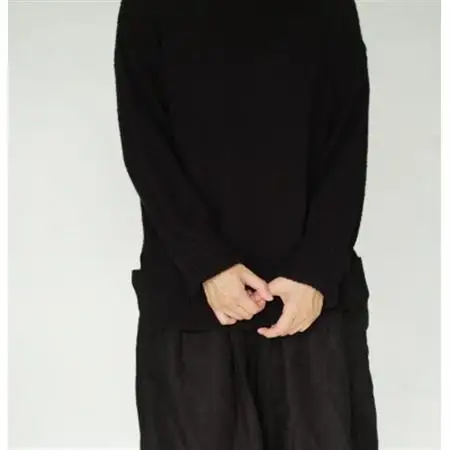 【ezu】monochrome sweater black /コットン100%◆黒◆Lサイズ【1720354】