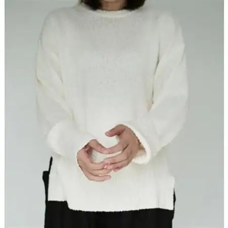 【ezu】monochrome sweater white /コットン100%◆高級◆白◆Mサイズ【1720355】