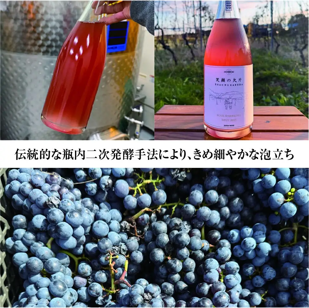 名取市産ぶどうのスパークリングワイン 「笑顔の欠片 ROSE SPARKLING BRUT 2025」 750ml 1本