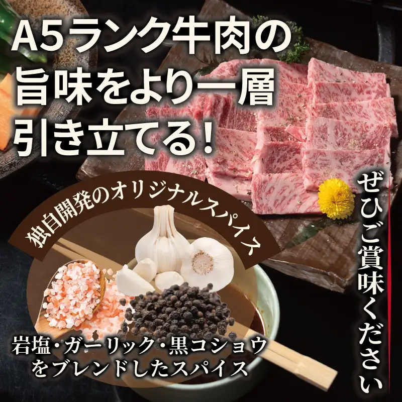 A5ランク 国産和牛 肩ロース 焼肉用 オリジナルスパイス 合計2.4kg（300g×8P）