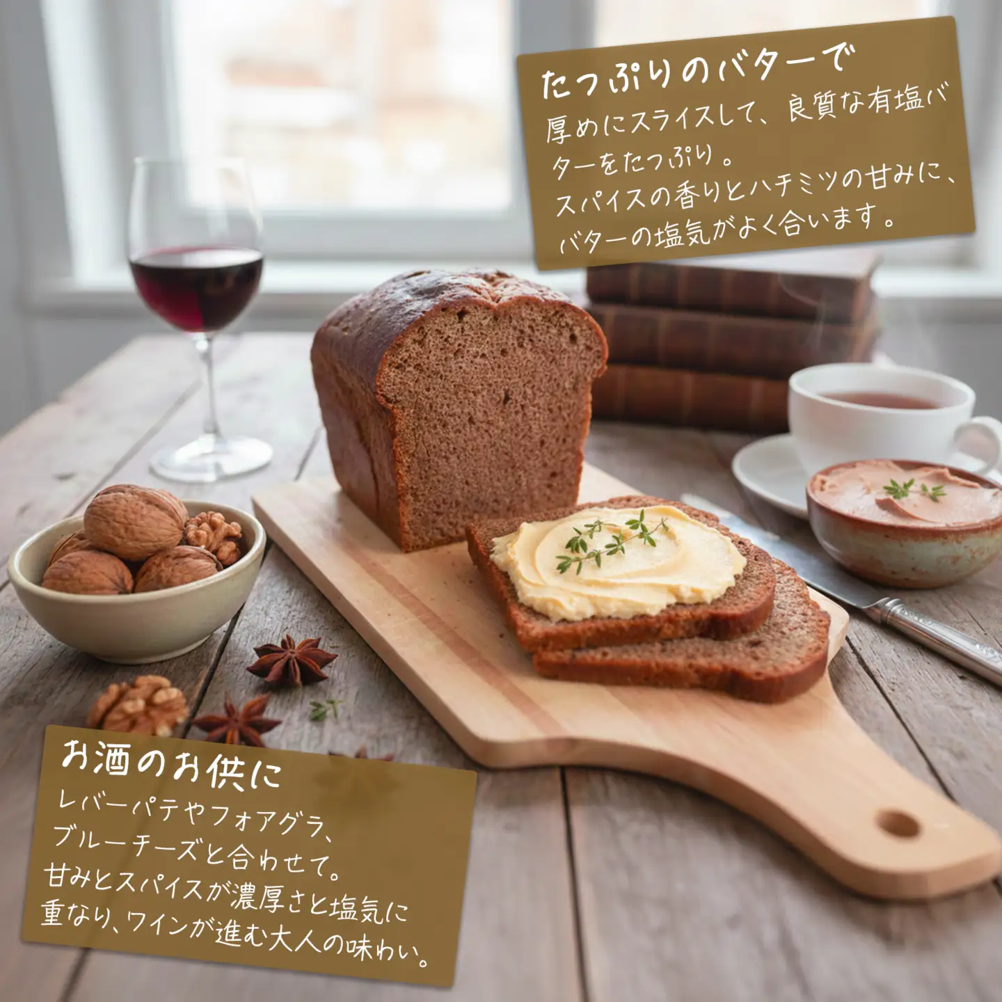 【薪窯焼き】国産はちみつ使用 黒糖とスパイス香るパンデピス (プレーン) K2688