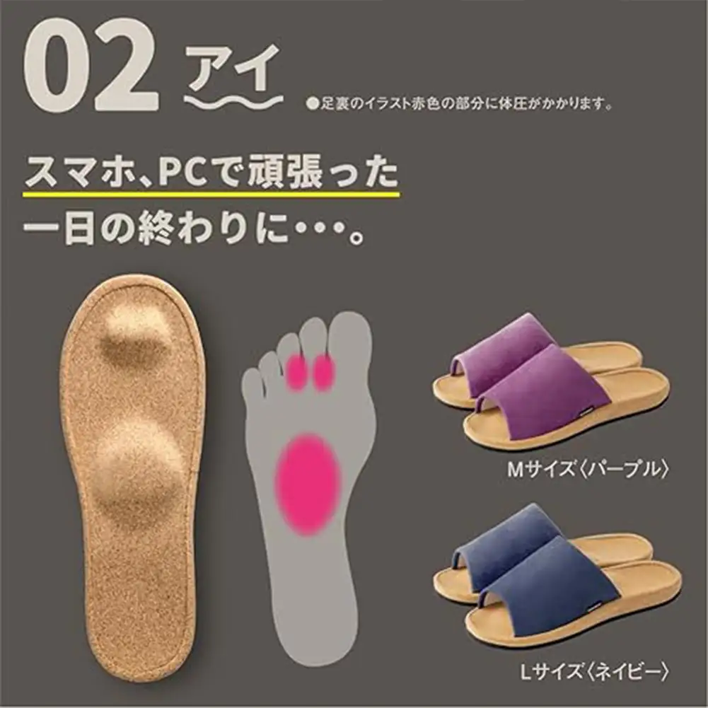 ヘルシールームサンダル fumippa(ふみっぱ) 02アイ ネイビー Lサイズ(25.0-27.0cm)_OS350-0012