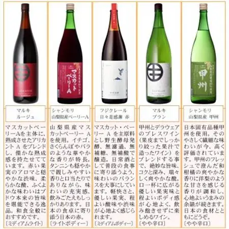 山梨の一升瓶ワイン 5本セット【配送不可地域：離島】【1707222】