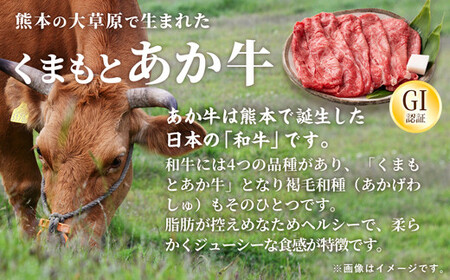 【定期便3ヶ月】【特選すき焼き用500g】くまもとあか牛〈GI認証〉- お肉 牛肉 和牛 スライス 国産 九州産 熊本県産