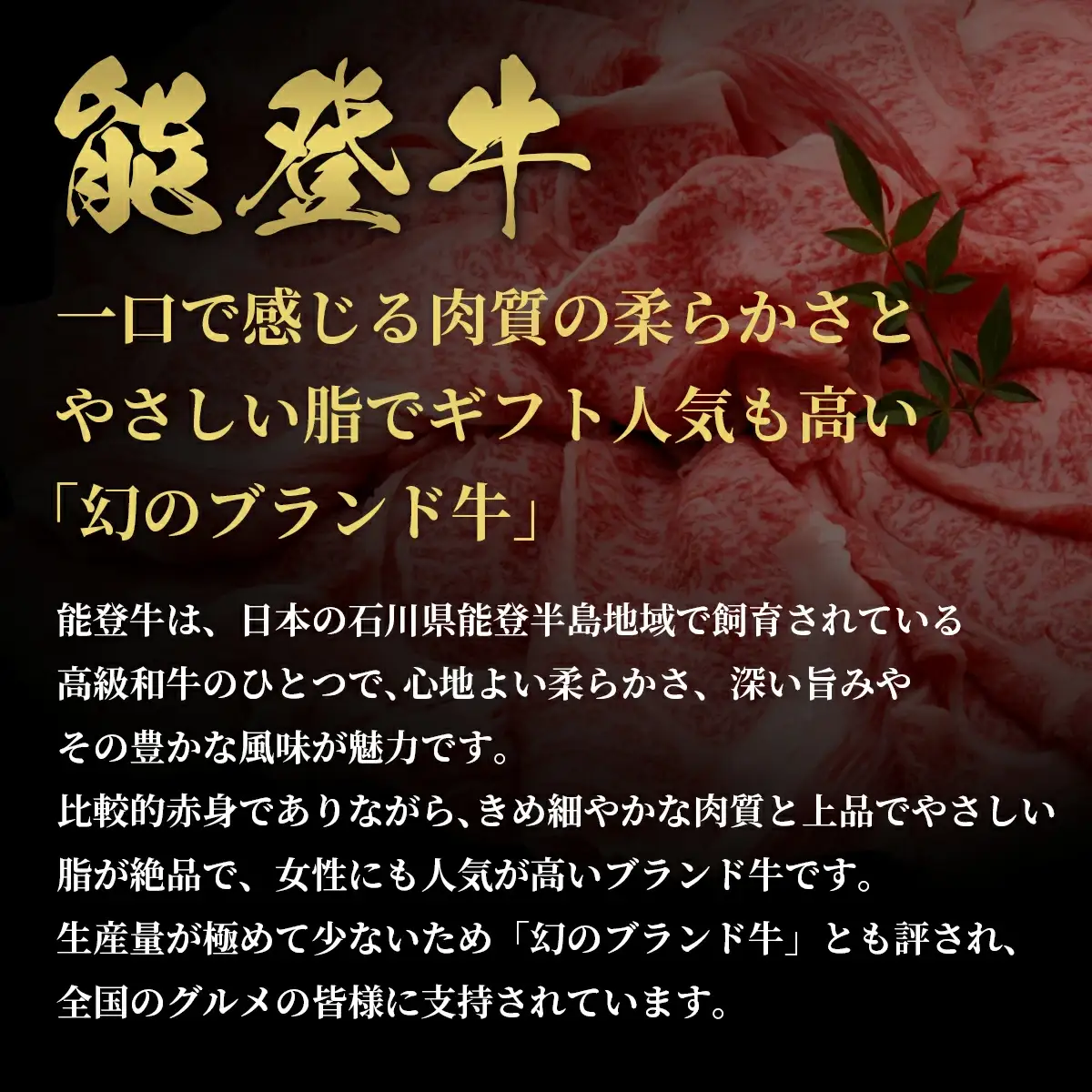 【和牛セレブ】能登牛 一頭買い（一括配送）　wa111　牛一頭飼い