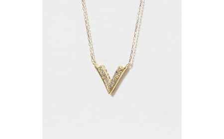 K18 0.06ct V字ダイヤモンドネックレス 山梨県 甲斐市 BQ-188