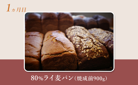 【 定期便 5ヵ月 】本場欧州のハード系パン 5種類 80%ライ麦パンと特製カンパーニュ 焼成前計4.9kg パン ライ麦パン カンパーニュ ハード系パン 冷凍