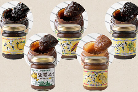 手作り味噌5種セット（ふきのとう、生姜、辛子、にんにく、ゆず） 【菓子工房 ミセス・マサコ】