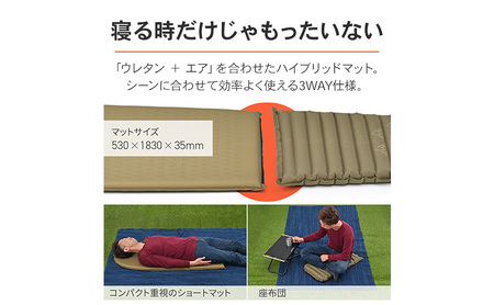 ホシゾラハイブリッドマット 厚さ3.5cm マット ウレタン サポート エアバッグ構造 コンパクト 座布団 クッション キャンプ 静岡県 森町