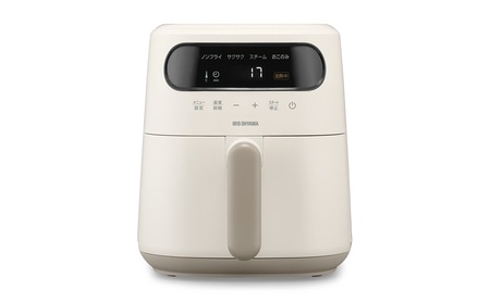 過熱水蒸気エア フライヤー FV-M30A-Ｃ アイボリー 電気フライヤー 家庭用 スチーム ヘルシー 揚げ物 揚げる 焼く 蒸す 温め直し 冷凍食品 デザート コンパクト アイリスオーヤマ