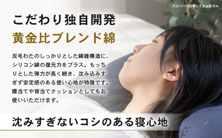 高反発 もっちりヌードくぼみ枕 43×63cm 1個 ブレンド綿 しっかり支える沈み込みすぎない寝心地 [A-20448]