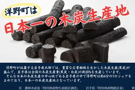 岩手切炭3kg×3個 GI登録商品 生産量日本一 高品質 高火力 なら堅一級 アウトドア キャンプ BBQ バーベキュー