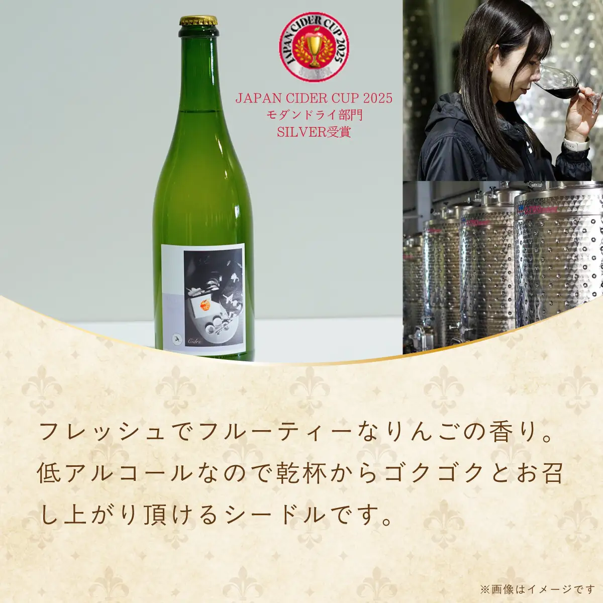 多古ワイン Cidre(シードル)【りんごのスパークリングワイン】750ml_酒・アルコール  ワイン _【配送不可地域：離島・沖縄県】 TAKM005