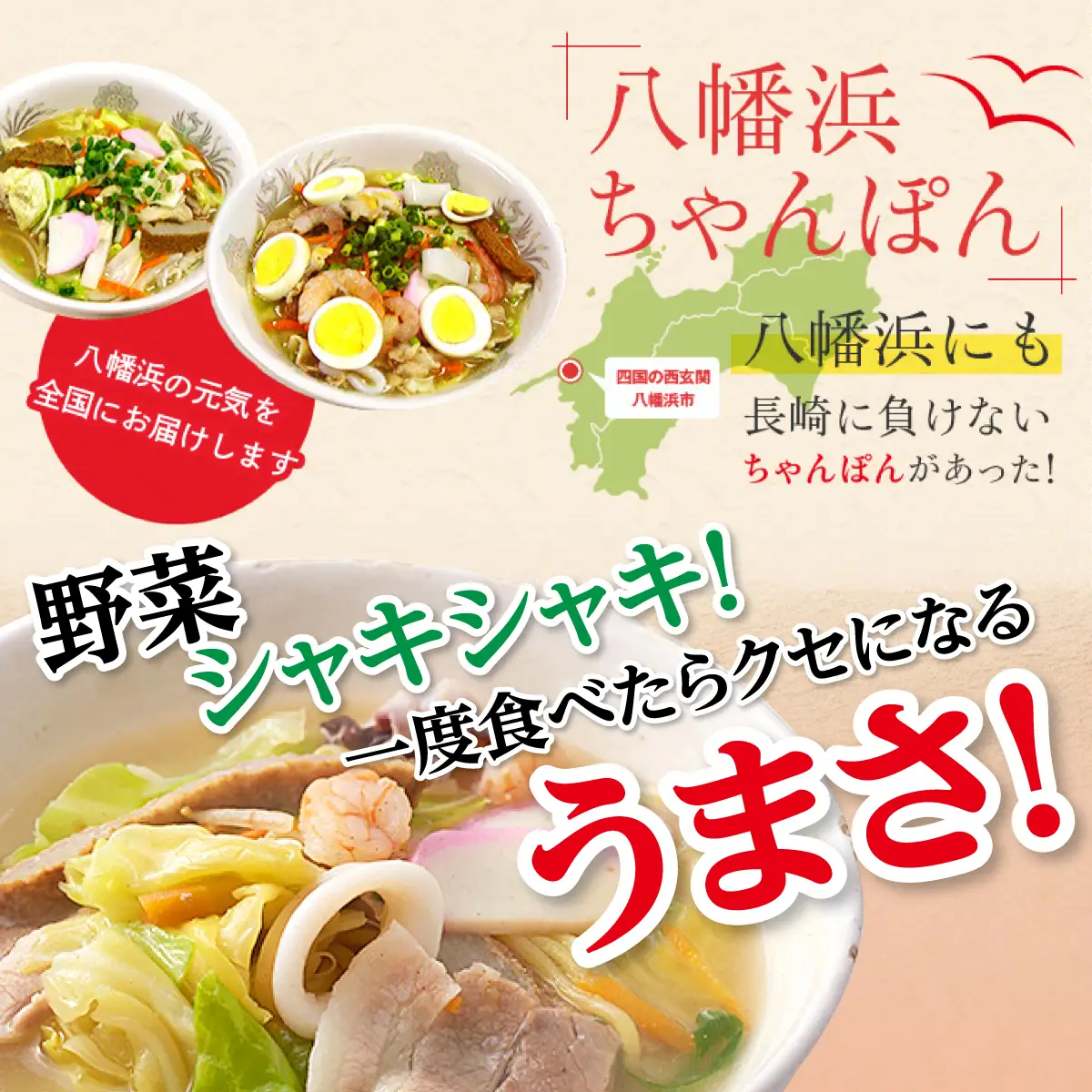 【2ヵ月毎定期便】冷凍八幡浜ちゃんぽん5食【H13-4】全3回【配送不可地域：離島】【4064680】 YWTAJ004