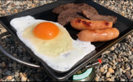 バーベキュー用 極厚鉄板 1人用 （約210mm×170mm） | カナメ工業 鉄板 ソロキャンプ ソロキャン キャンプ アウトドア BBQ M12S118