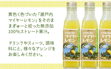 そのまんまのマイヤーレモン 果汁 100% 200ml 3本 無添加 岩国産 瀬戸内【神東ファーム】