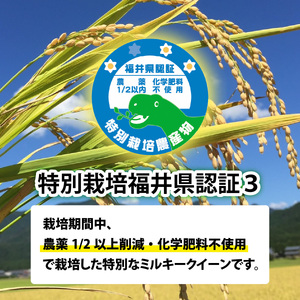 【先行予約】【3ヶ月連続お届け】【 令和8年産　新米】【農家直送】特別栽培米認証3 ミルキークイーン 玄米 5kg×1袋×3ヶ月（計15kg） 米 定期便