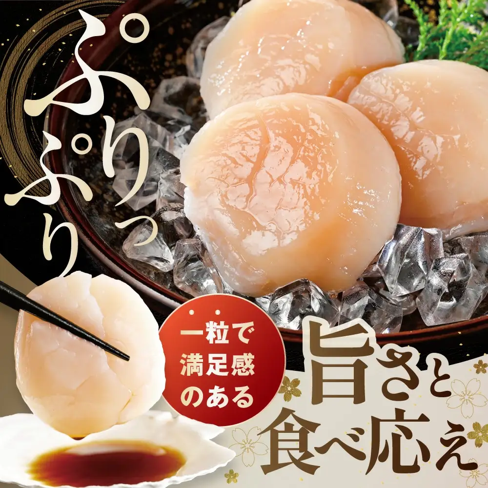 北海道野付産 特大ほたて 500ｇ 個包装（10〜13⽟前後）（Lサイズ）KN0000025