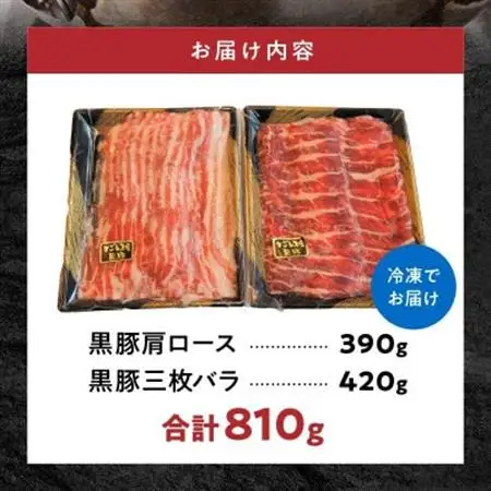黒豚肩ロース・三枚バラ肉セット(しゃぶしゃぶ用)【配送不可地域：離島】【1718883】