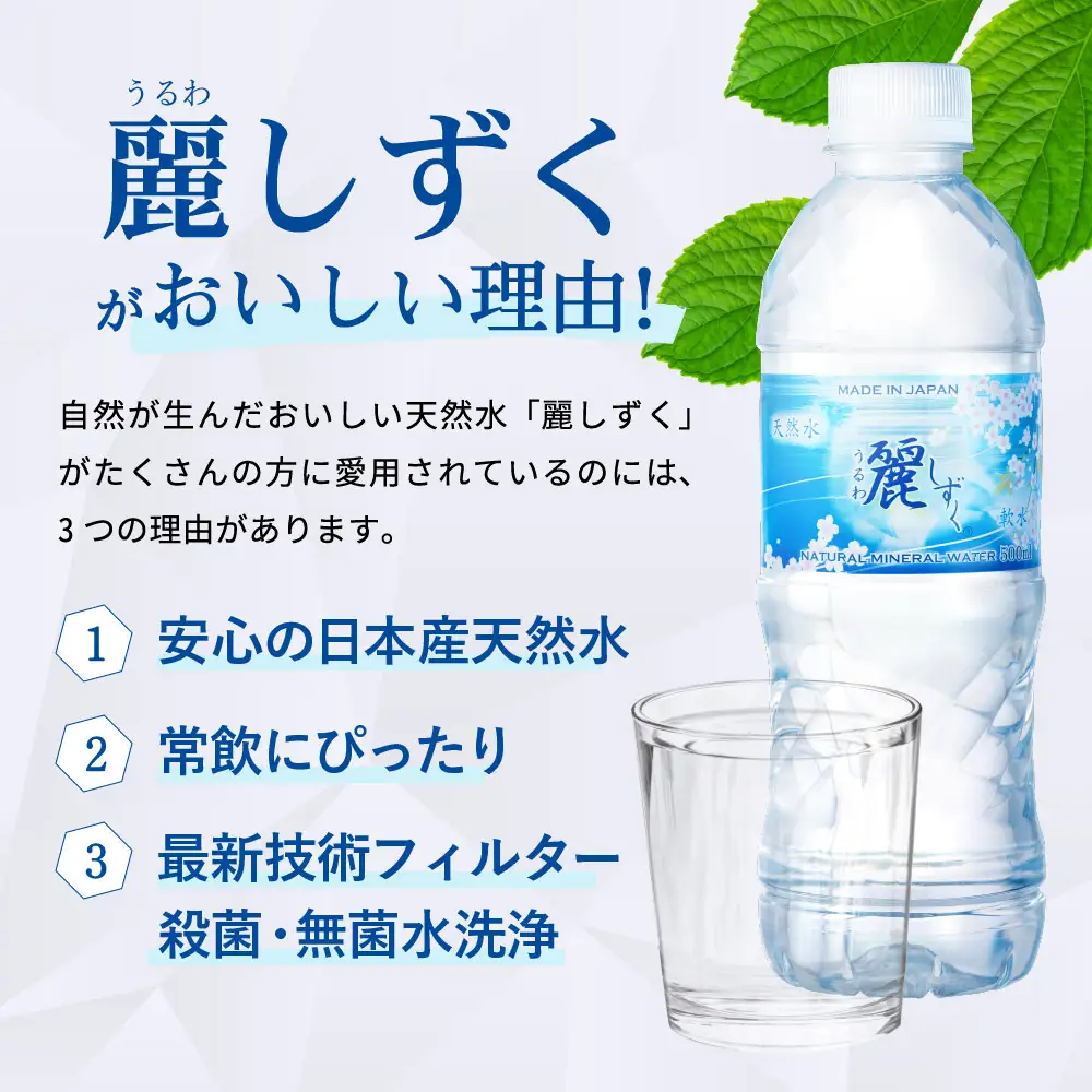 500ml×24本×1ケース ナチュラルミネラルウォーター 麗しずく