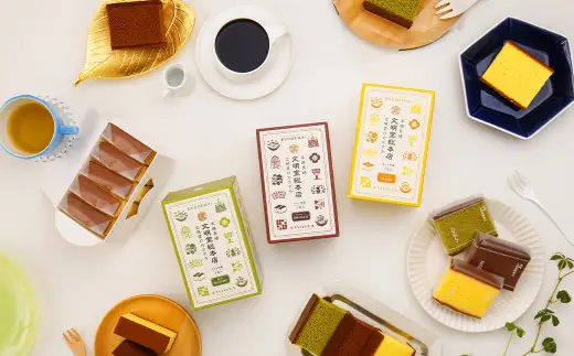 【6ヶ月定期便】 カット包装カステラ4箱入 ／ カステラ 3種 （プレーン・抹茶・チョコ） カット包装 長崎 文明堂
