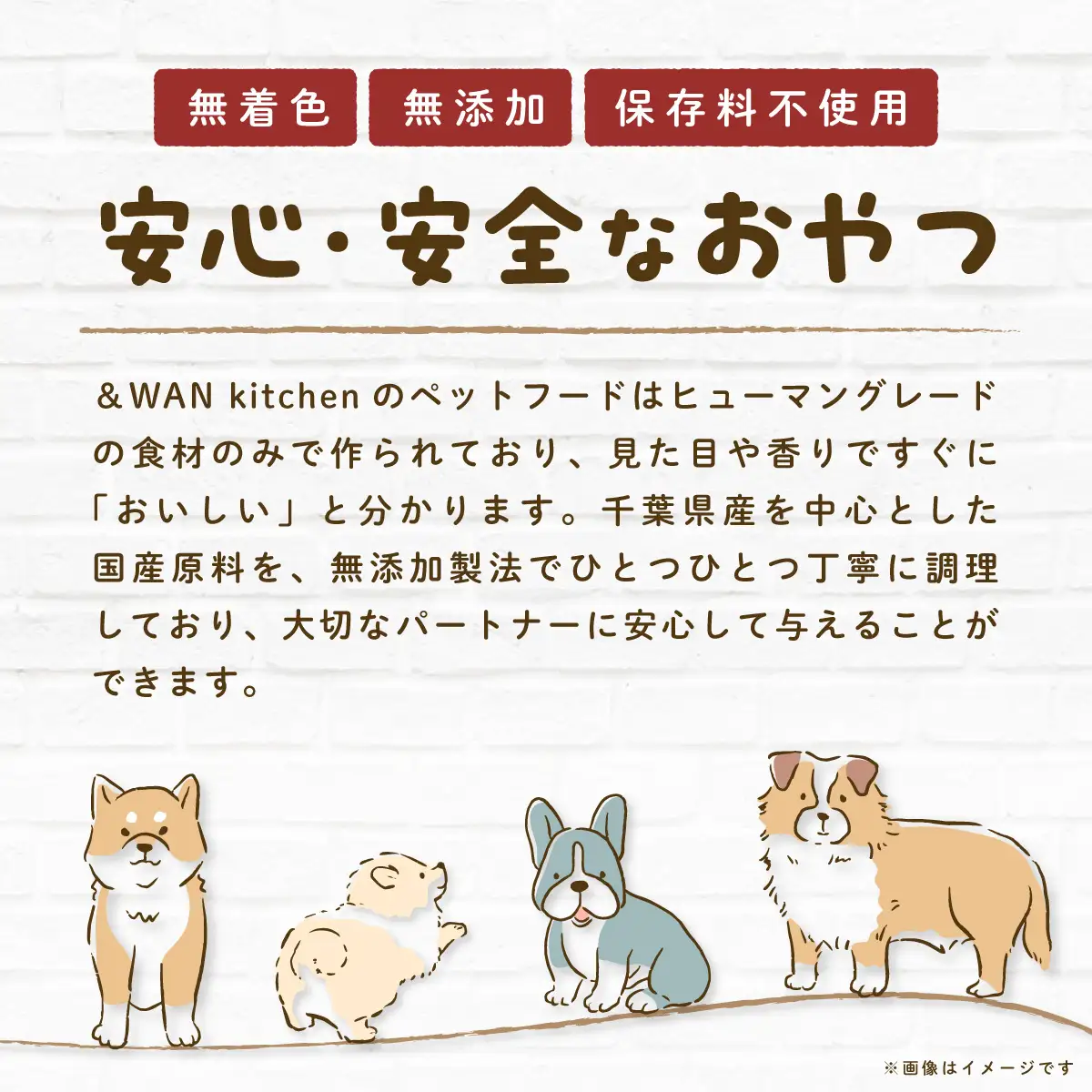 &WAN Kitchenペットおやつセット（千葉ジビエ鹿肉のスライス5個セット） SMU030