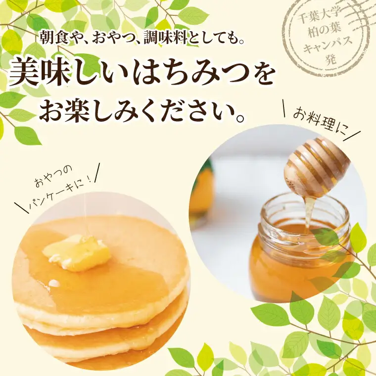 千葉大学産 はちみつ瓶詰め 4本セット 国産 はちみつ 瓶 セット 非加熱 砂糖不使用 ハチミツ 蜂蜜 ハニー 調味料 料理 朝食 パン おやつ 日本製 おすすめ ギフト プレゼント 柏の葉キャンパス産 自宅用 家庭用