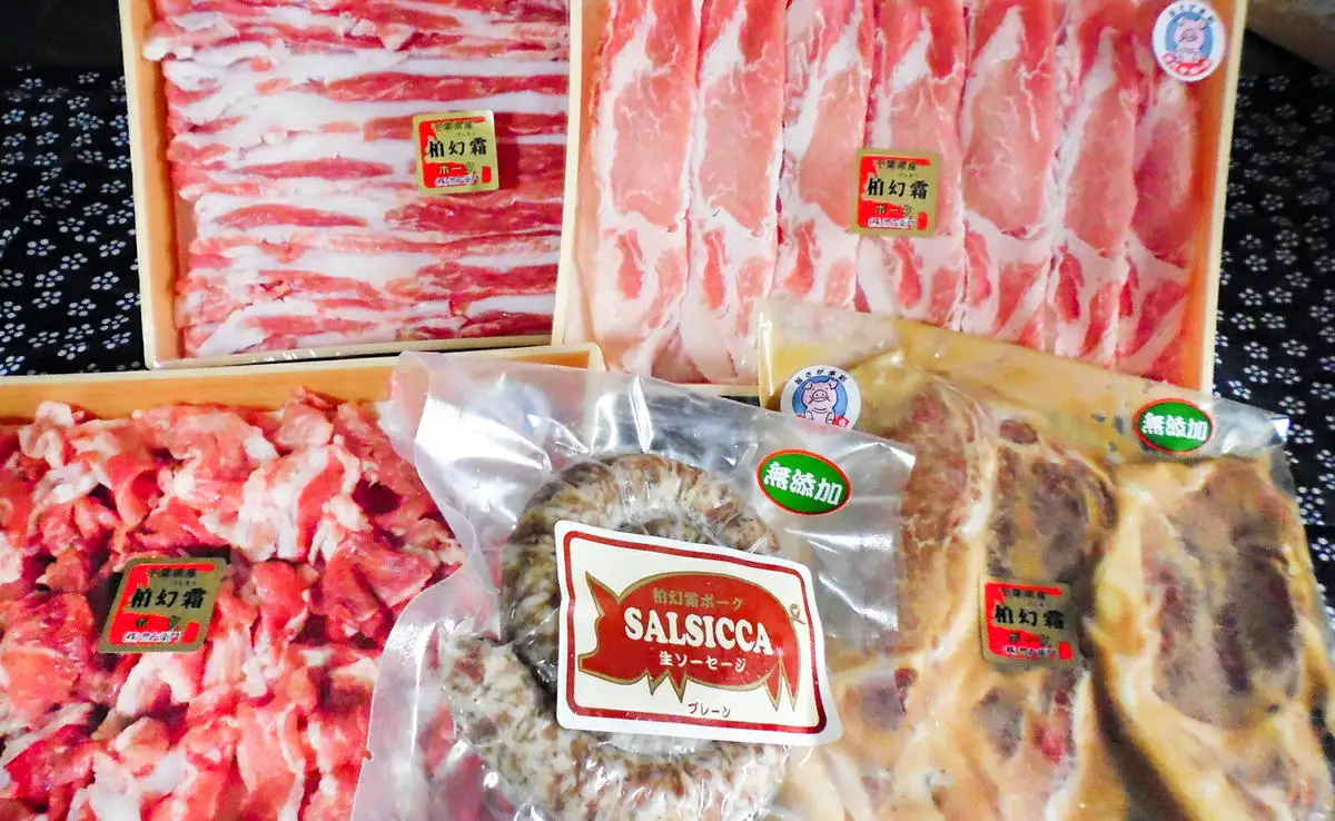 【柏幻霜ポーク】バラエティお肉セット 豚肉 5種類 詰め合わせ セット 柏幻霜ポーク ( 切り落し ロース バラ サルシッチャ ロース みそ漬 ) 国産 千葉県産 柏市産 産地直送 バーベキュー BBQ キャンプ 