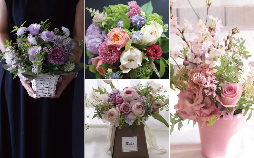 【毎月お届け】季節のお花（生花・花器付き）の定期便・Sサイズ　6か月 〈 フラワーアレンジメント 花 定期便 記念日 誕生日 お祝い ギフト プレゼント インテリア 自宅用 全国発送 送料無料 冷蔵 そのまま飾れる かわいい ※お届け日指定不可 〉