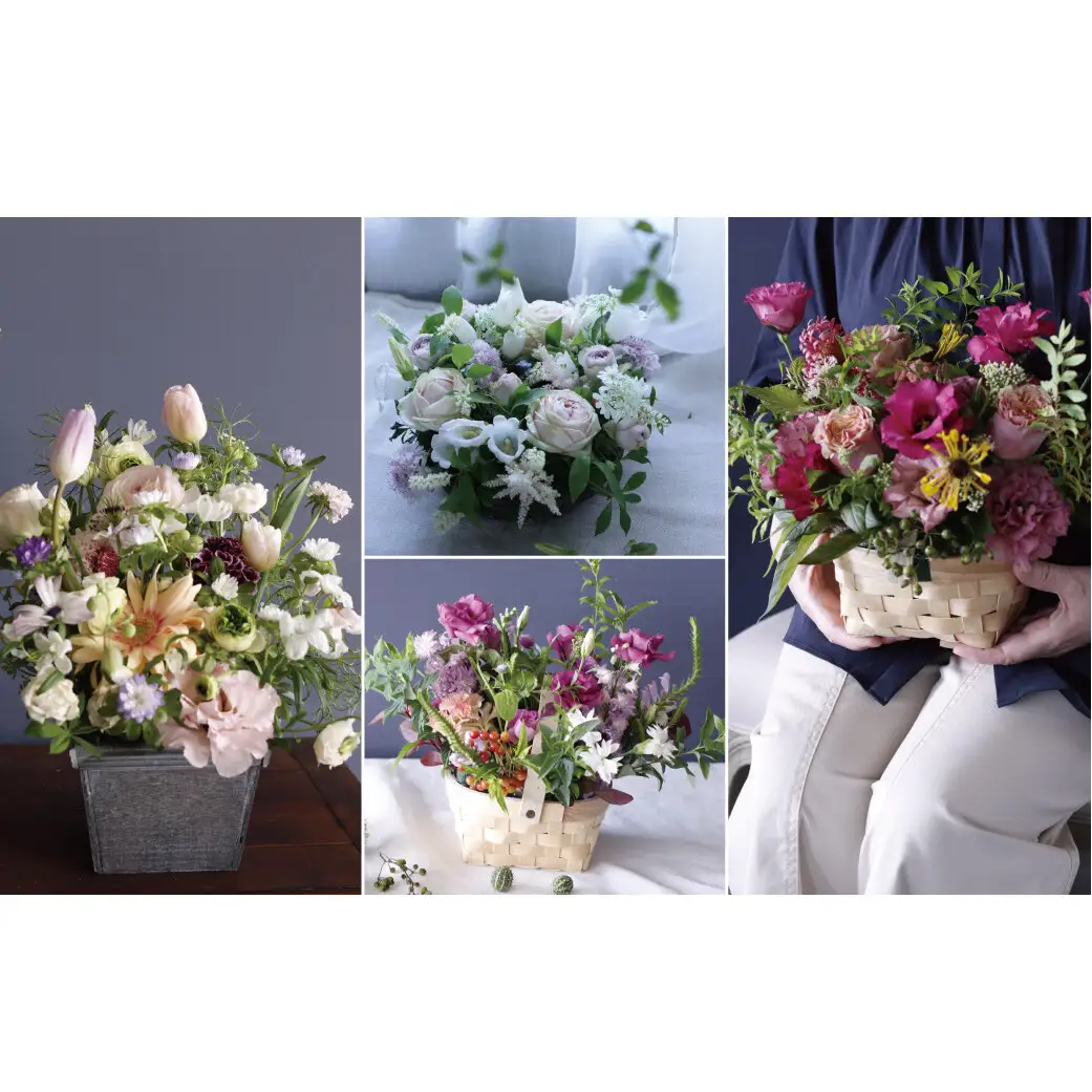【毎月お届け】季節のお花（生花・花器付き）の定期便・Mサイズ　3か月 〈 フラワーアレンジメント 花 定期便 記念日 誕生日 お祝い ギフト プレゼント インテリア 自宅用 全国発送 送料無料 冷蔵 そのまま飾れる かわいい ※お届け日指定不可 〉