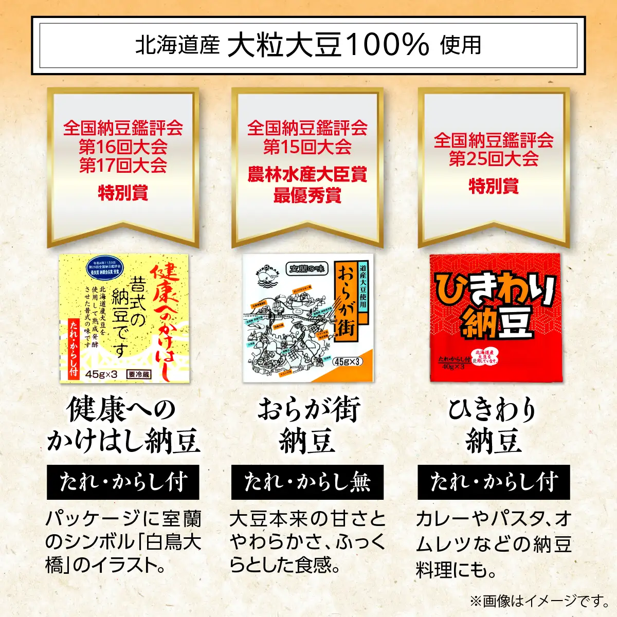 納豆バラエティセット（ラッシングビートX化粧箱梱包）MROBU005