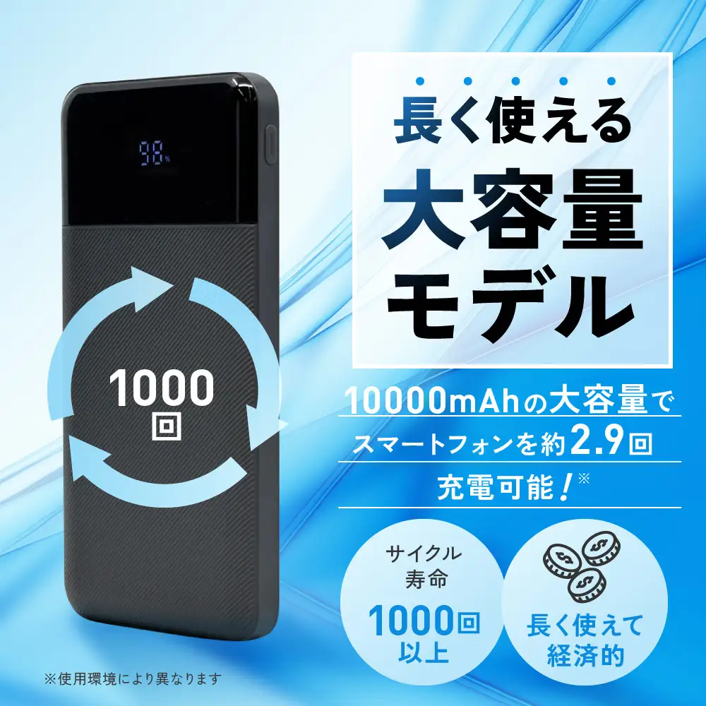 【ホワイト】ラスタバナナ 10000mAhリン酸鉄リチウムモバイルバッテリー